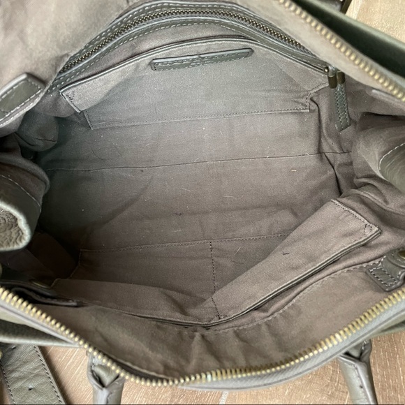 Liebeskind Berlin Grey Green Leather Tote Bag Satchel Purse with Shoulder Strap - Picture 9 of 16